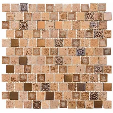 Andova Tiles Exploration Italy 1 x 1 Grid Mosaic Tile SAM-ANDEXPIT369